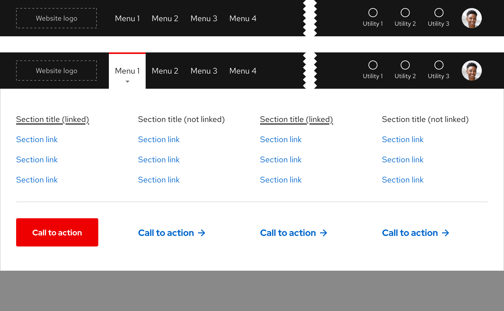 Primary navigation - large breakpoints